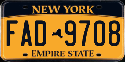 NY license plate FAD9708