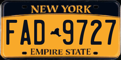 NY license plate FAD9727