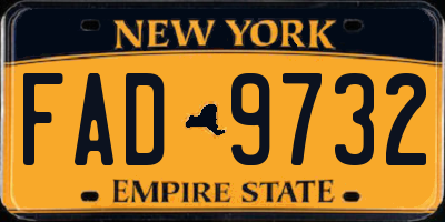 NY license plate FAD9732