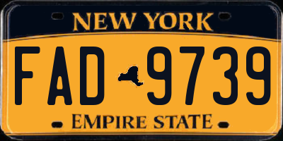 NY license plate FAD9739