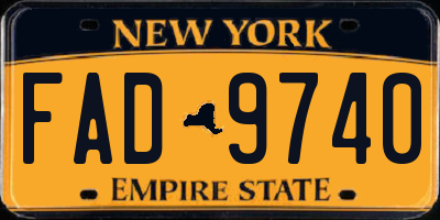 NY license plate FAD9740