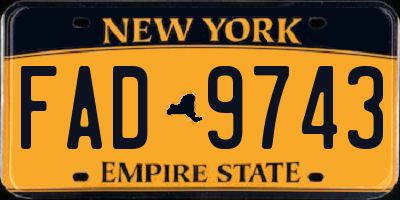 NY license plate FAD9743