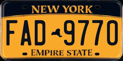 NY license plate FAD9770