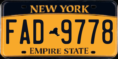 NY license plate FAD9778