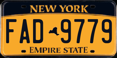 NY license plate FAD9779