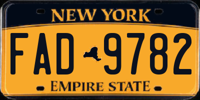 NY license plate FAD9782