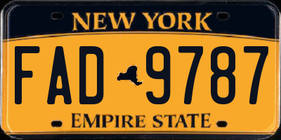 NY license plate FAD9787