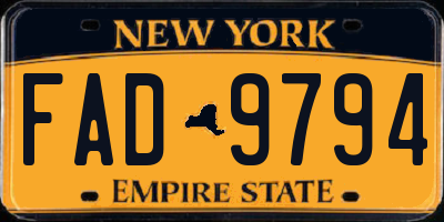 NY license plate FAD9794