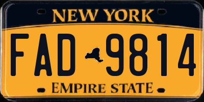 NY license plate FAD9814