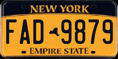 NY license plate FAD9879