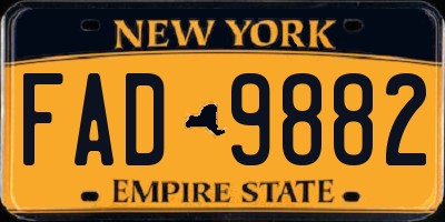 NY license plate FAD9882