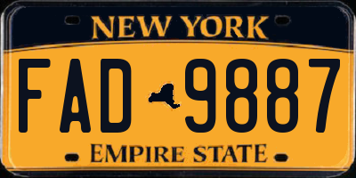 NY license plate FAD9887