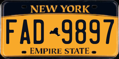 NY license plate FAD9897