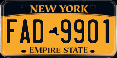 NY license plate FAD9901