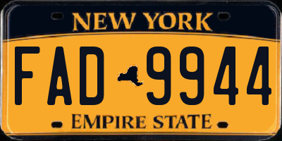 NY license plate FAD9944