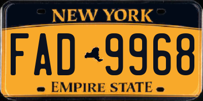 NY license plate FAD9968