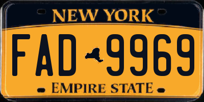 NY license plate FAD9969