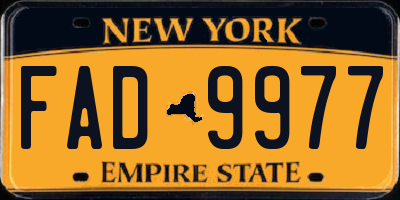 NY license plate FAD9977