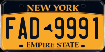 NY license plate FAD9991