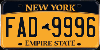 NY license plate FAD9996