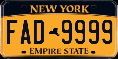 NY license plate FAD9999