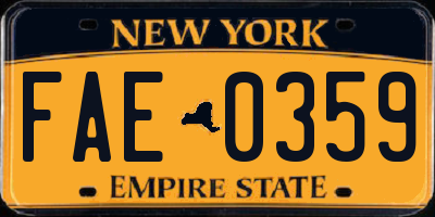 NY license plate FAE0359