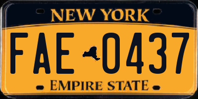 NY license plate FAE0437