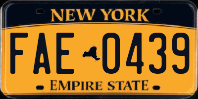 NY license plate FAE0439