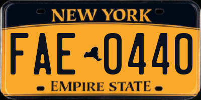 NY license plate FAE0440