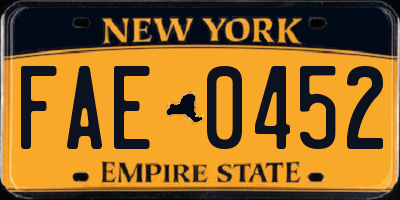 NY license plate FAE0452