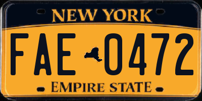 NY license plate FAE0472