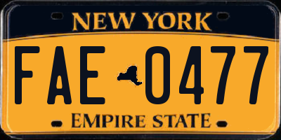 NY license plate FAE0477