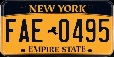 NY license plate FAE0495