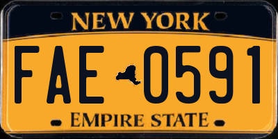 NY license plate FAE0591