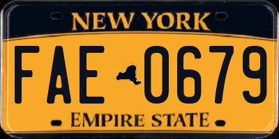 NY license plate FAE0679