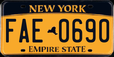 NY license plate FAE0690