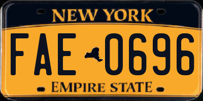 NY license plate FAE0696