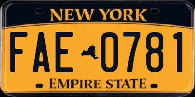NY license plate FAE0781