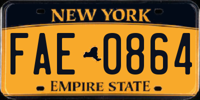 NY license plate FAE0864