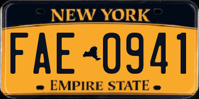 NY license plate FAE0941