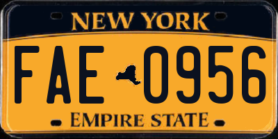 NY license plate FAE0956