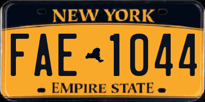 NY license plate FAE1044