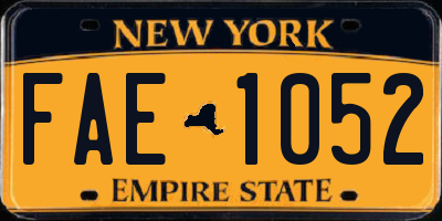 NY license plate FAE1052