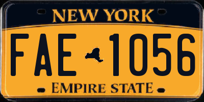NY license plate FAE1056