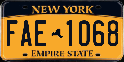 NY license plate FAE1068