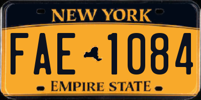 NY license plate FAE1084