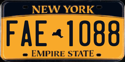 NY license plate FAE1088