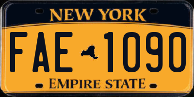 NY license plate FAE1090