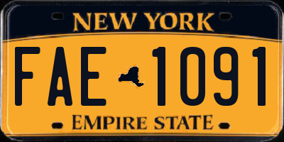 NY license plate FAE1091