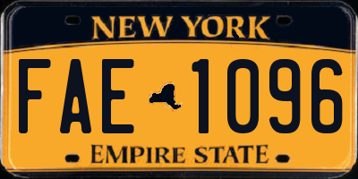 NY license plate FAE1096